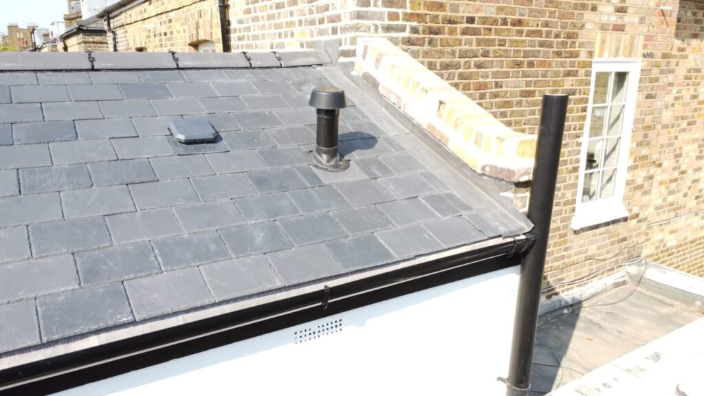Completed natural slate roof replacement by BARL